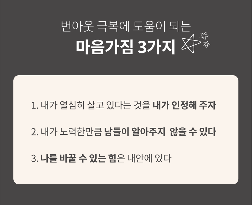 번아웃 극복에 도움이 되는 마음가짐 3가지 PC 이미지