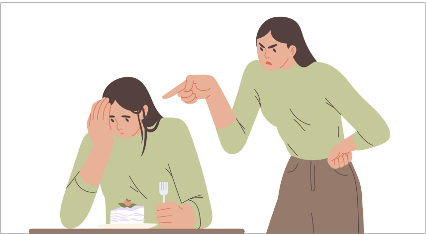 자책하는 여자의 일러스트 이미지